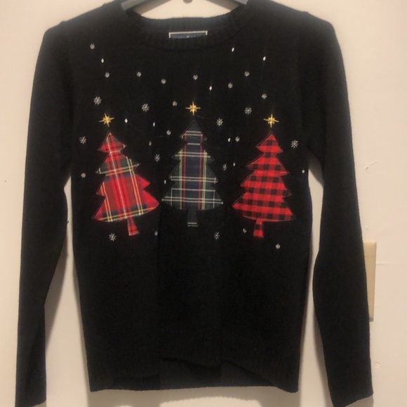 NWT Karen Scott long sleeve Christmas trees sweater-M - Picture 7 of 12
